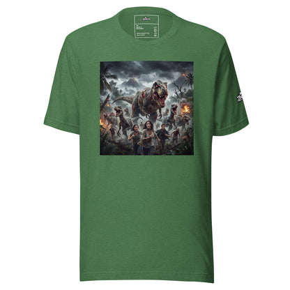Camiseta de terror con dinosaurios zombies