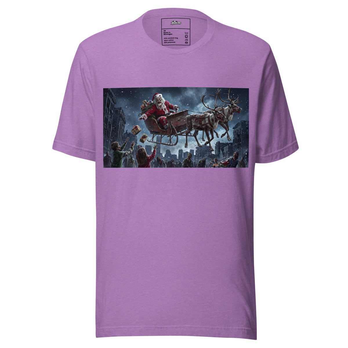 Camiseta Santa zombie estilo oscuro