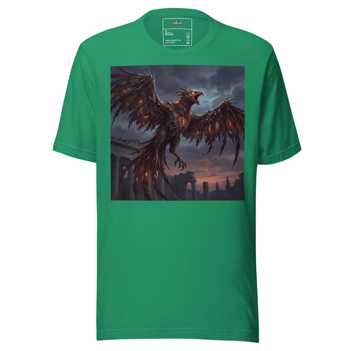 Estampado de ave fénix zombie