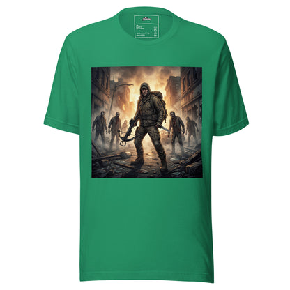 Camiseta de terror con cazador zombie