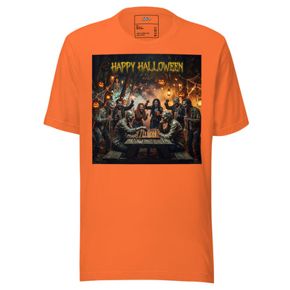 Diseño Halloween zombie con partida de ajedrez