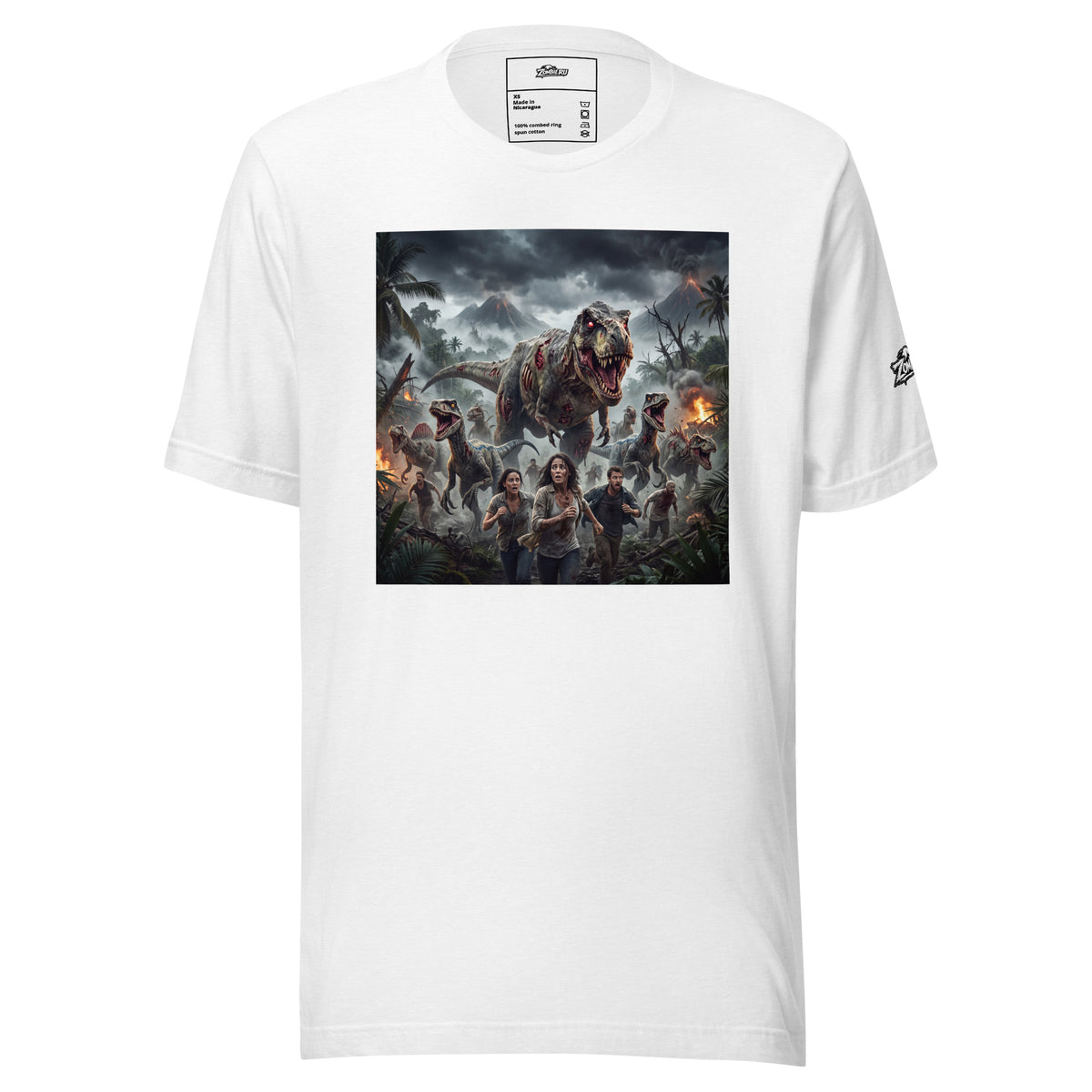 Camiseta zombie con dinosaurios
