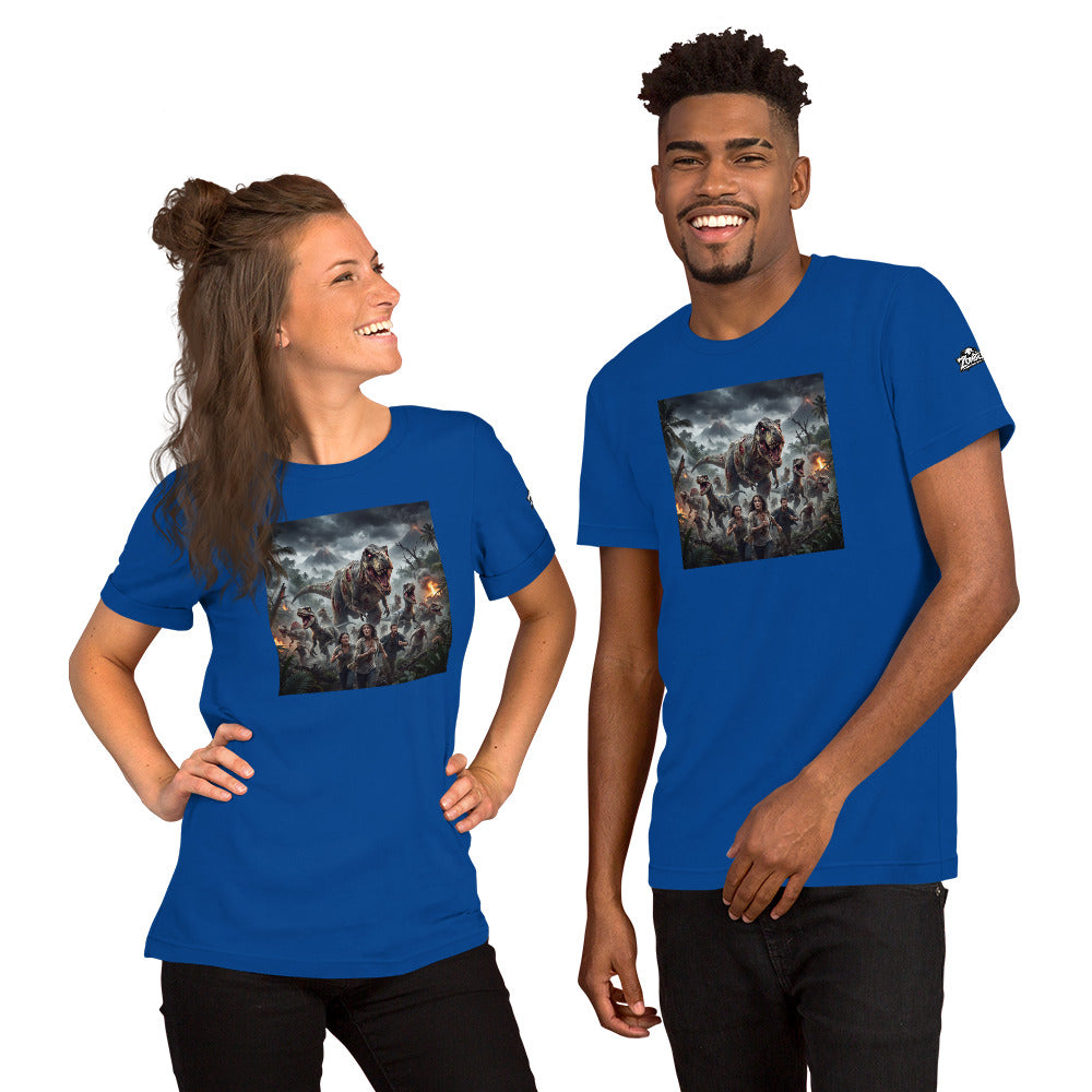 Camiseta de dinosaurios zombies para hombre y mujer