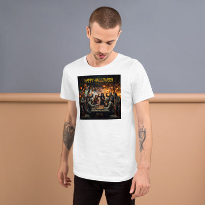 Zombies celebrando Halloween en camiseta