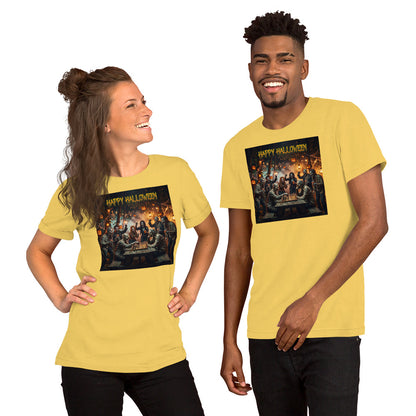 Camiseta Halloween Unisex con zombies jugando ajedrez