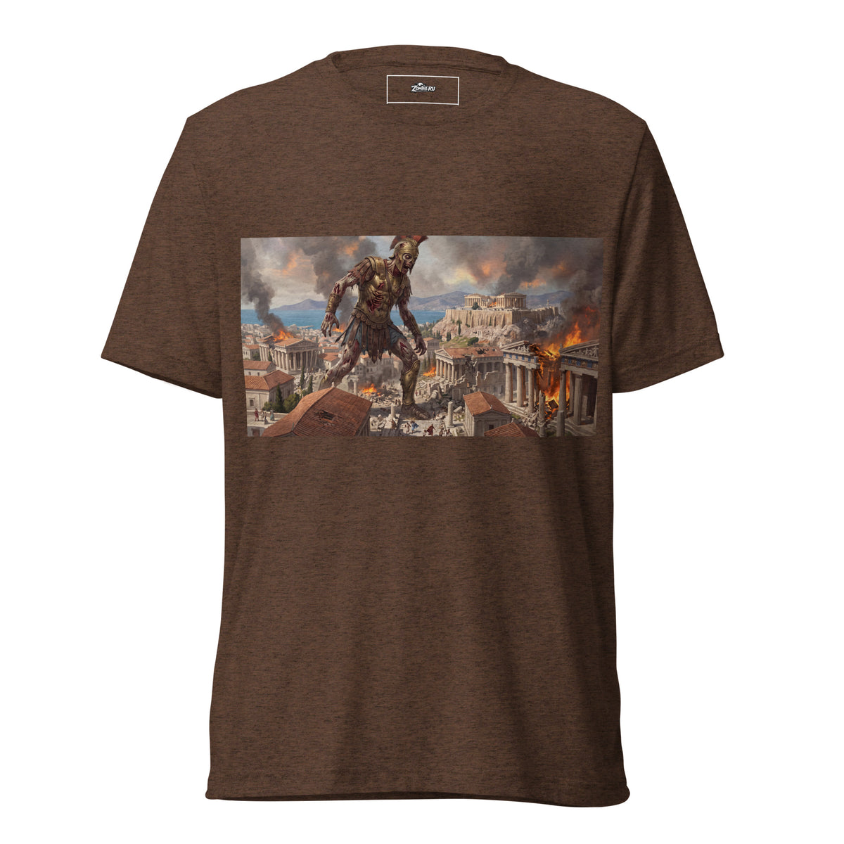 Diseño de titán romano zombie en camiseta