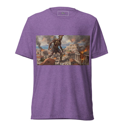 Camiseta de horror con titán romano zombie